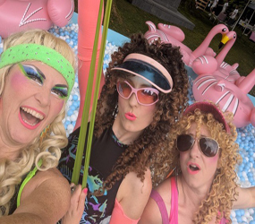 80s themed comedy keep fit walkabout hire